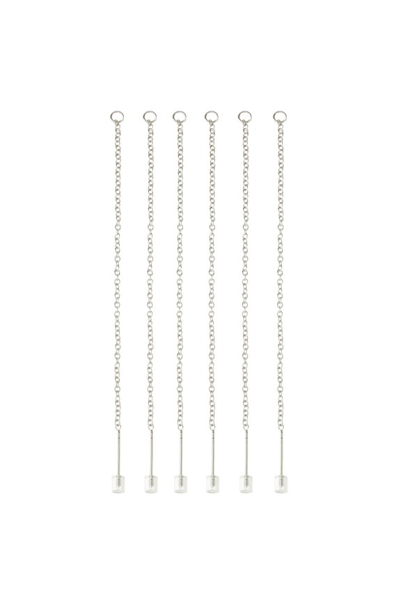 Silver Earring Threads with Ring, 12 Packs: 6 ct. (72 total)