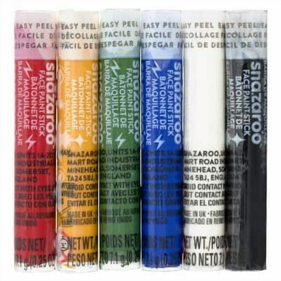12 Packs: 6 ct. (72 total) Snazaroo Primary Face Painting Sticks