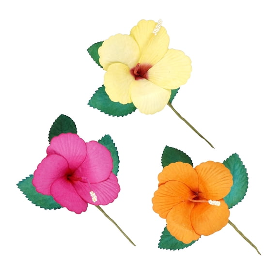 Recollections Yellow, Pink & Orange Hibiscus Paper Flowers, 12 Packs: 6 ct. (72 total)