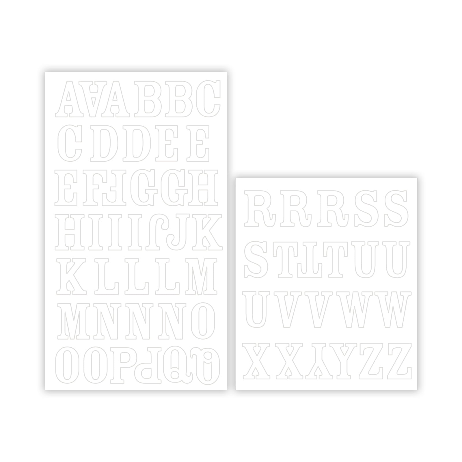 12 Packs: 62 ct. (744 total) Iron-On White San Serif Alphabet by Make Market®