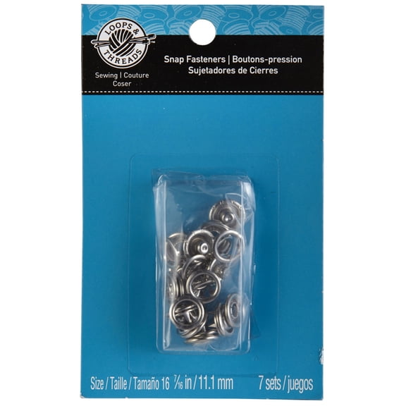 12 Packs: 7 ct. (84 total) Snap Fasteners by Loops & Threads
