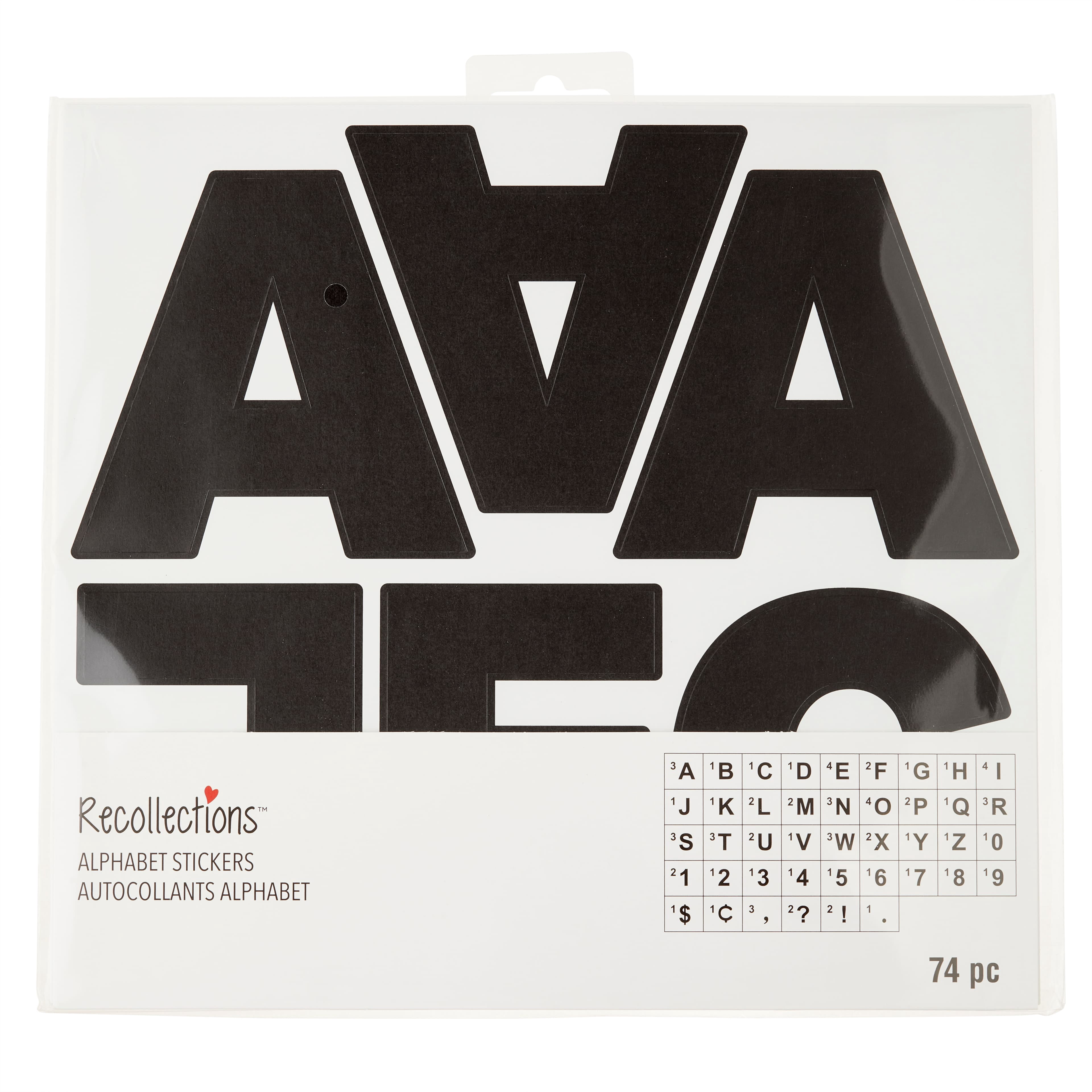 Recollections 4" Black Block Alphabet Stickers, 12 Packs: 72 ct. (864 total)