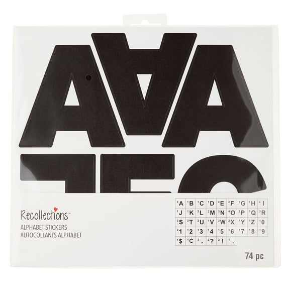 Recollections 4" Black Block Alphabet Stickers, 12 Packs: 72 ct. (864 total)