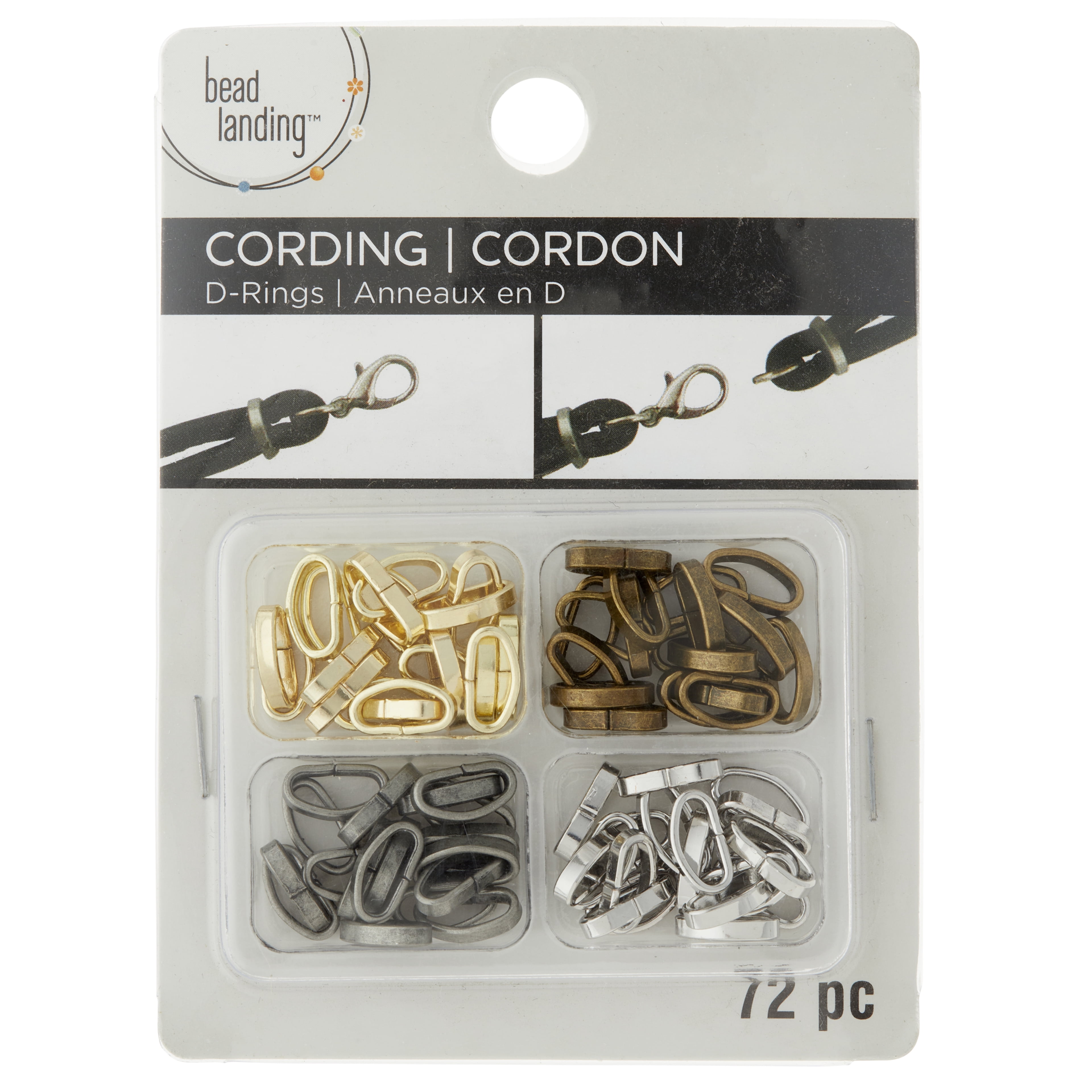 Bead Landing Cording D-Rings, 12 Packs: 72 ct. (864 total)