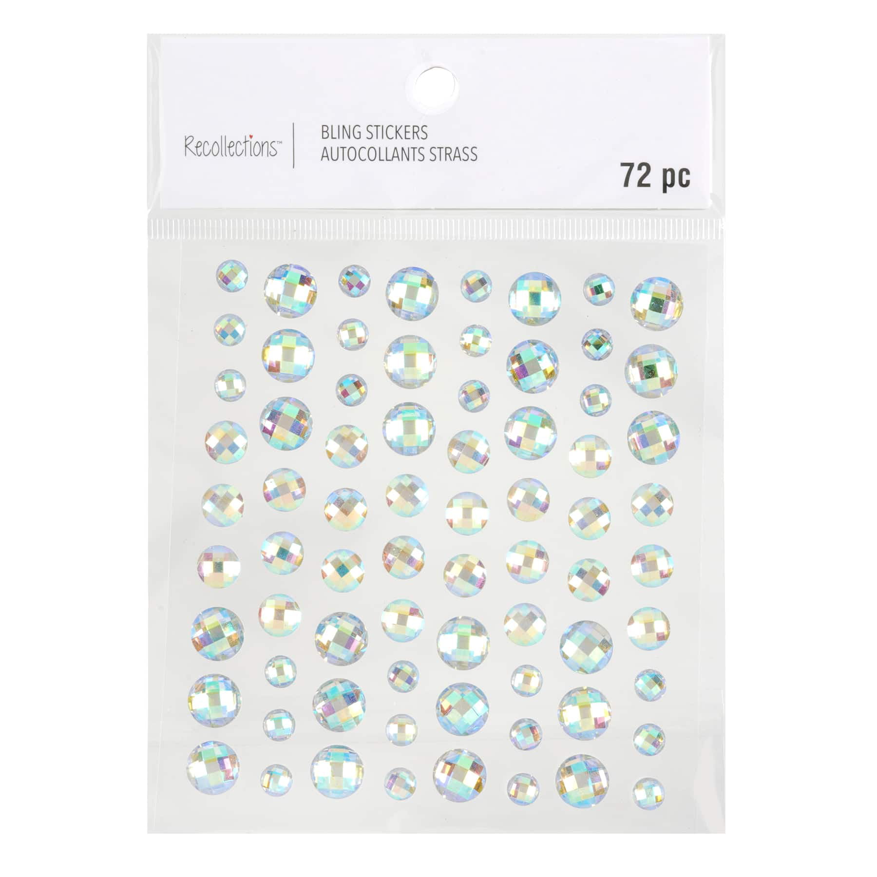 12 Packs: 6 ct. (72 total) Clear Iridescent Gem Strip Bling Stickers by  Recollections™