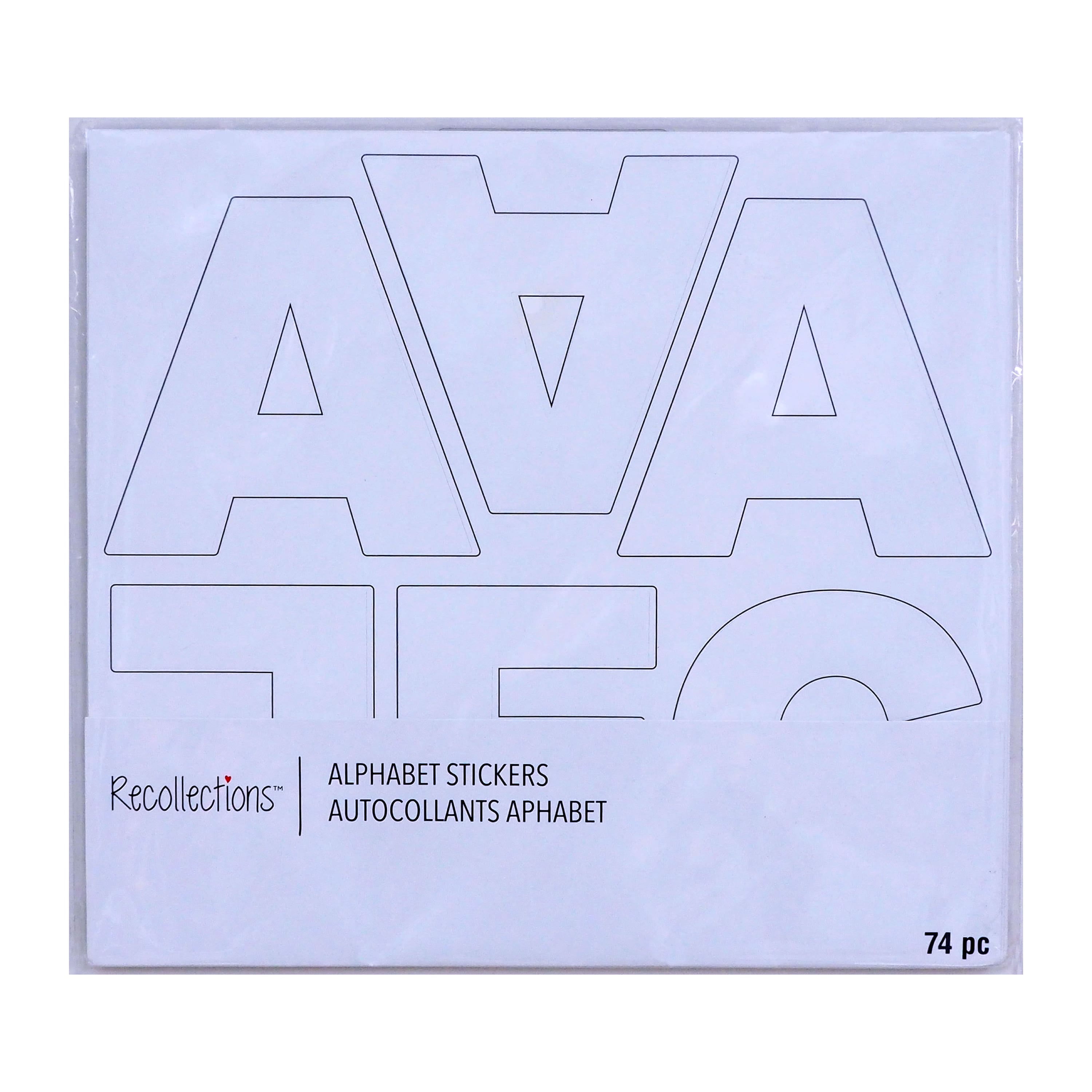 Recollections Large White Block Alphabet Stickers, 12 Packs: 74 ct. (888 total)