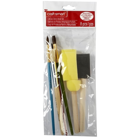 Craft Smart Craft & Stencil Brush Set, 12 Packs: 8 ct. (96 total)