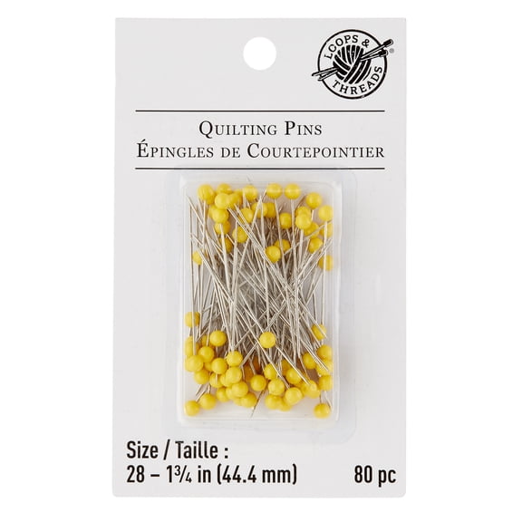 Loops & Threads 1.75" Yellow Quilting Pins, 12 Packs: 80 ct. (960 total)