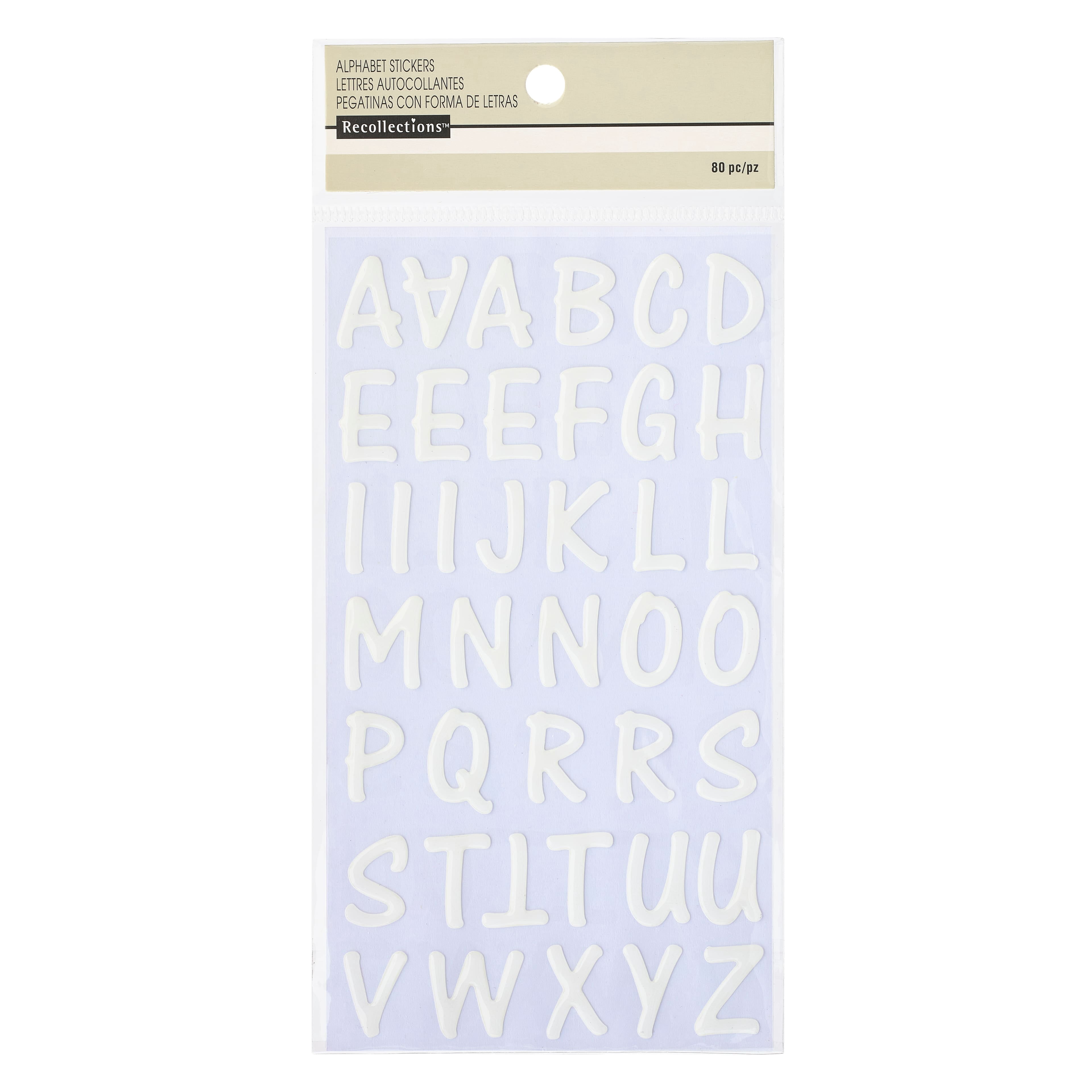 Recollections White Epoxy Alphabet Stickers, 12 Packs: 80 ct. (960 total)