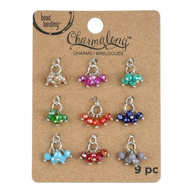 12 Packs: 9 ct. (108 total) Charmalong Faceted Bead Dangle Charms by Bead Landing
