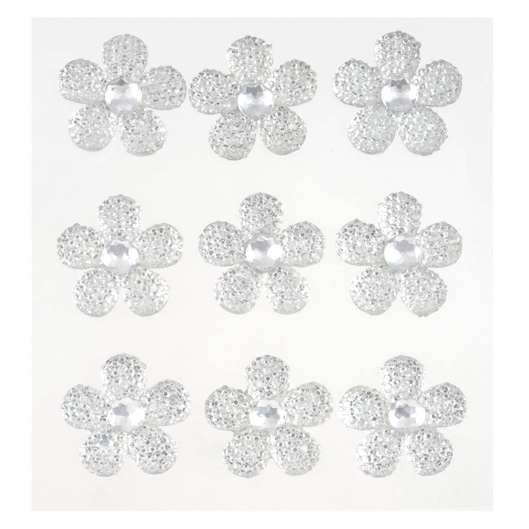 Transparent Stone Sticker Recollections Clear Sugar Stone Flower Stickers, 12 Packs: 9 ct. (108 ...
