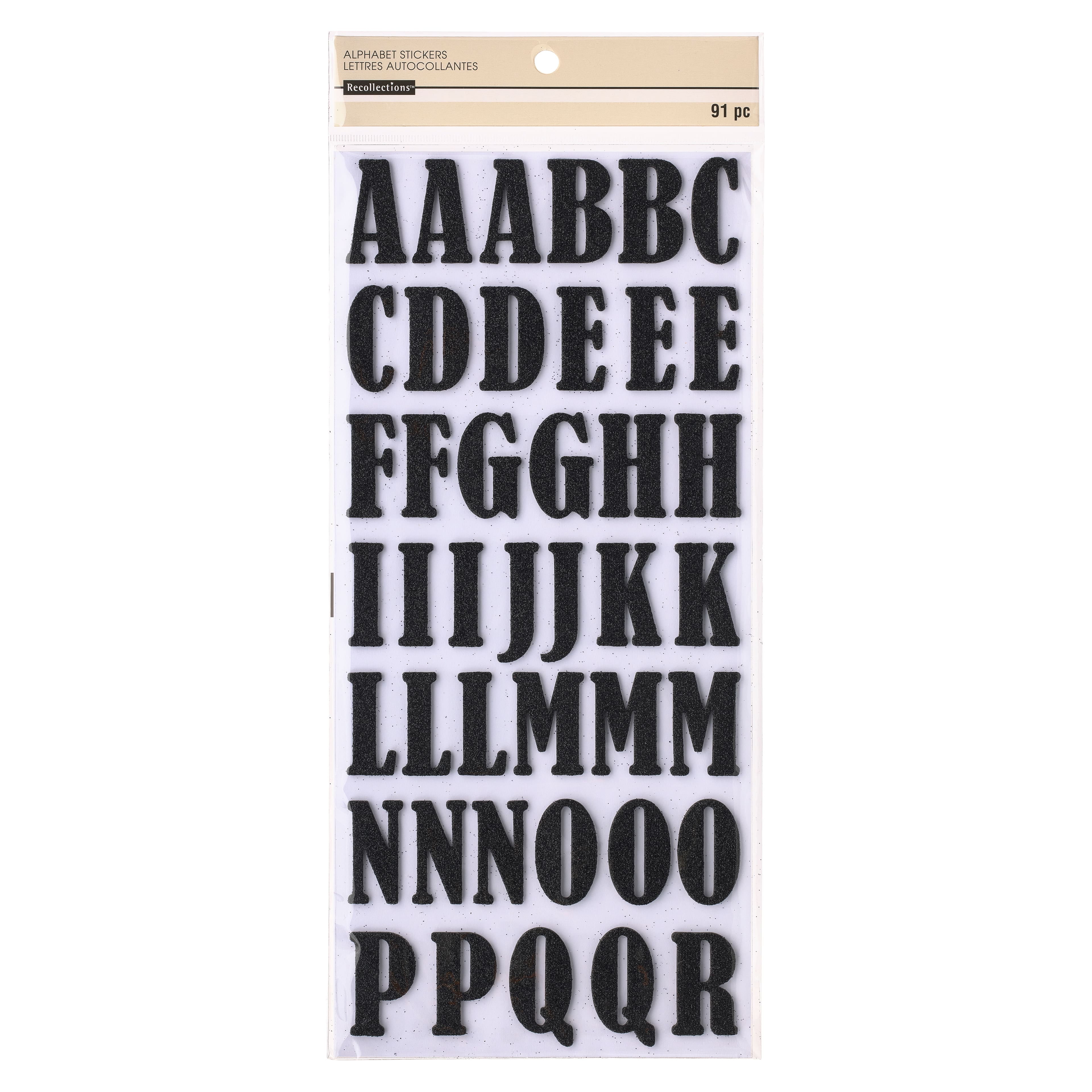Recollections Glittered Black Foam Alphabet Stickers, 12 Packs: 91 ct. (1092 total)