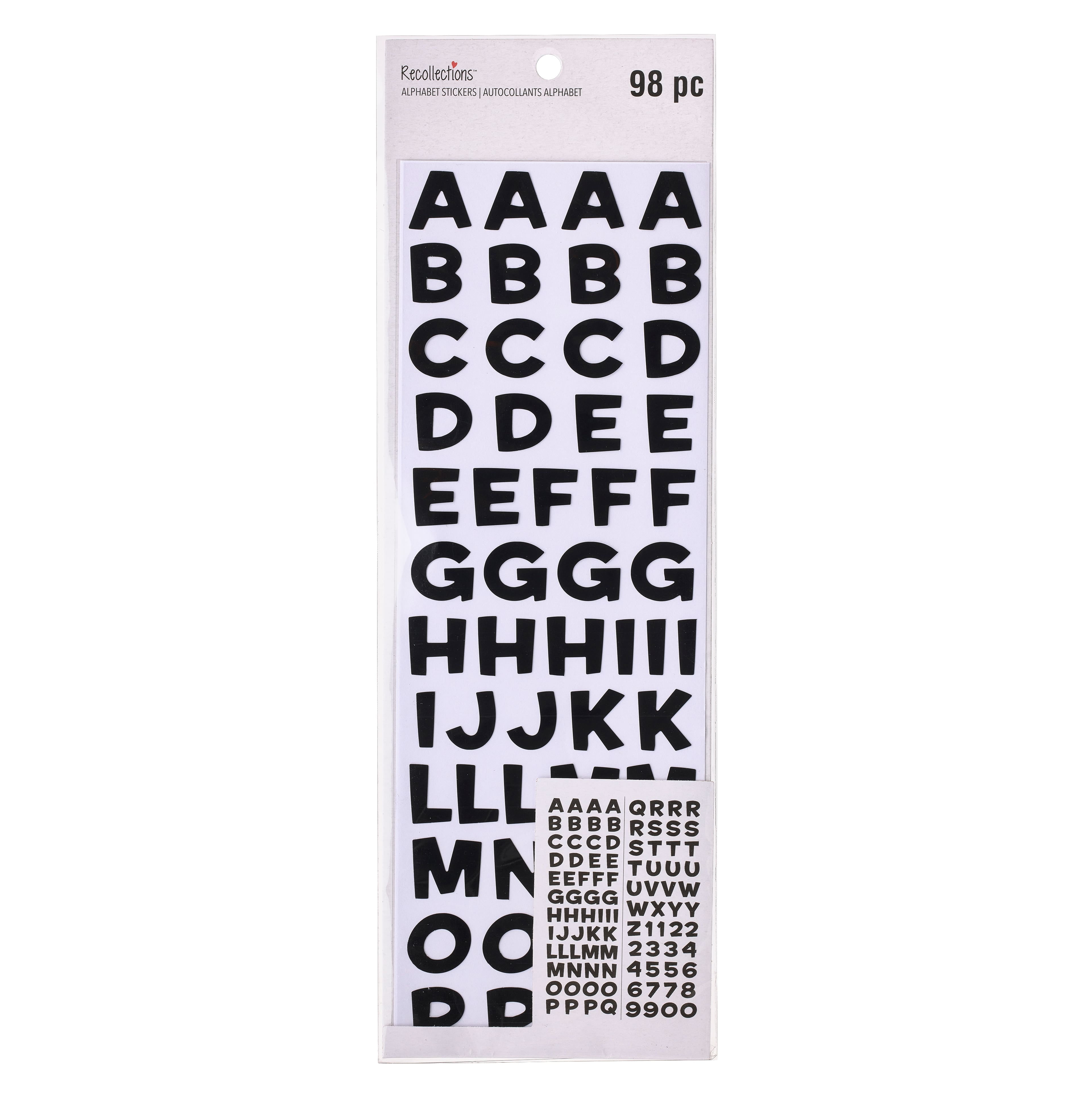 Recollections Black Alphabet Stickers, 12 Packs: 98 ct. (1,176 total)