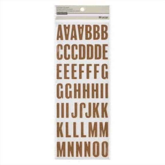 Recollections Rose Gold Glitter Alphabet Chipboard Stickers, 12 Packs: 99 ct. (1,188 total)