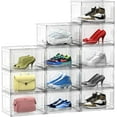 thumbnail image 1 of 12 Packs Acrylic Shoe Boxes, Clear Plastic Stackable Acrylic Sneaker Boxes, Display Case for Sneaker Fits Up to US Size 15, 1 of 7