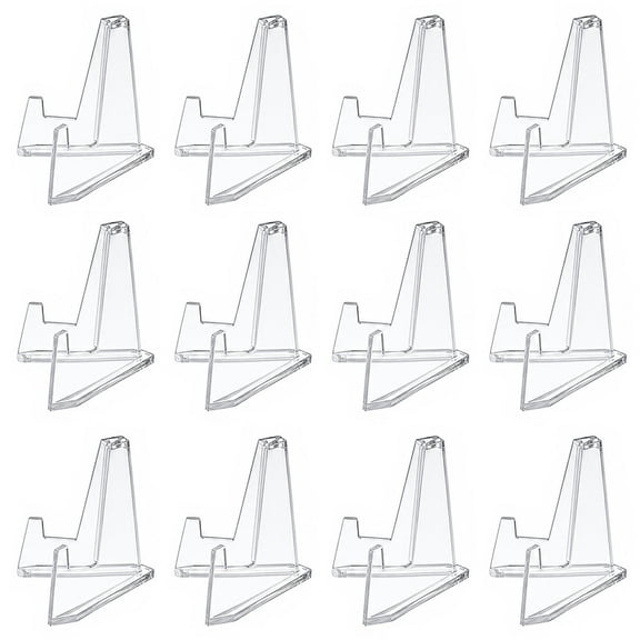 BlinkLLX 12 Packs 2.24 Inch Acrylic Display Easel Stands for Coin Card Medal PSA