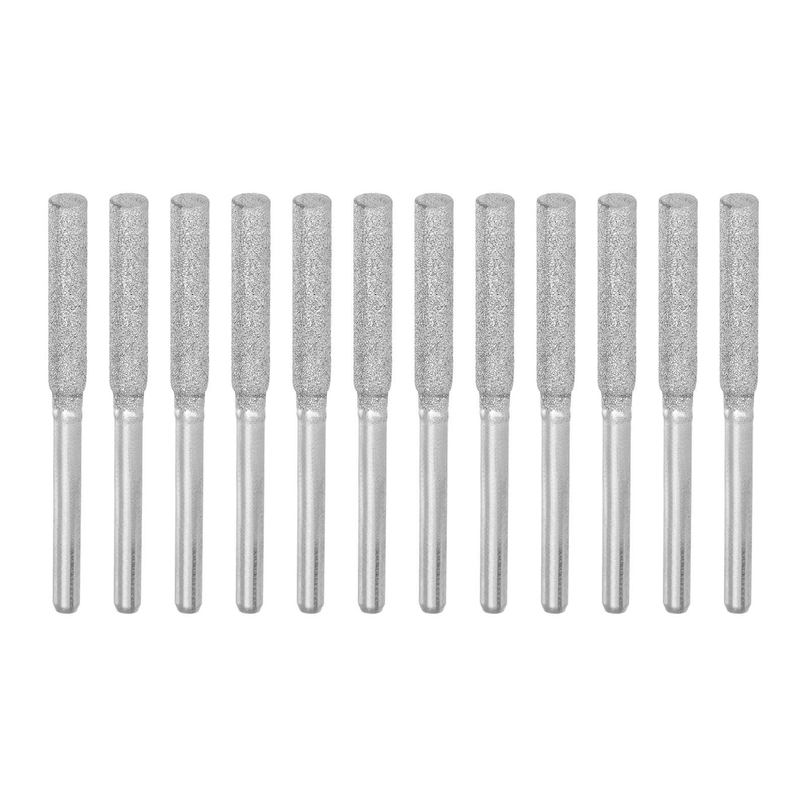 12 PCS Chainsaw Sharpener Bits – 3 Sizes (5/32", 3/16", 7/32") Gold Diamond Grinding Stones For Chain Sharpening