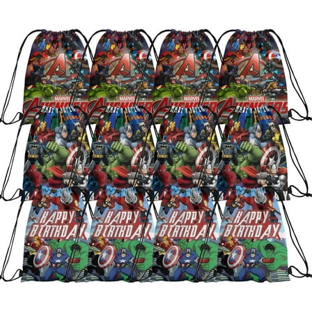 12 Packs Drawstring Bag, Reusable Non-Woven Gift Backpacks Goodie Favor Bags for TV show fans Birthday Party Decorations
