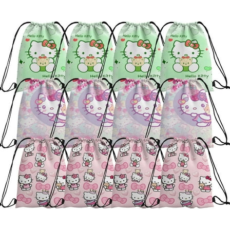 12 Packs Drawstring Bag, Reusable Non-Woven Gift Backpacks Goodie Favor Bags for TV show fans Birthday Party Decorations