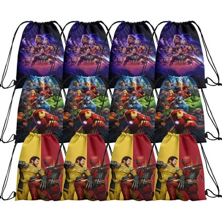 12 Packs Drawstring Bag, Reusable Non-Woven Gift Backpacks Goodie Favor Bags for TV show fans Birthday Party Decorations
