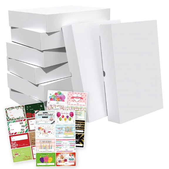 12 Packs Extra Large Gift Boxes 17x13x4 Inch Premium White Cardboard Boxes with Lids for Presents