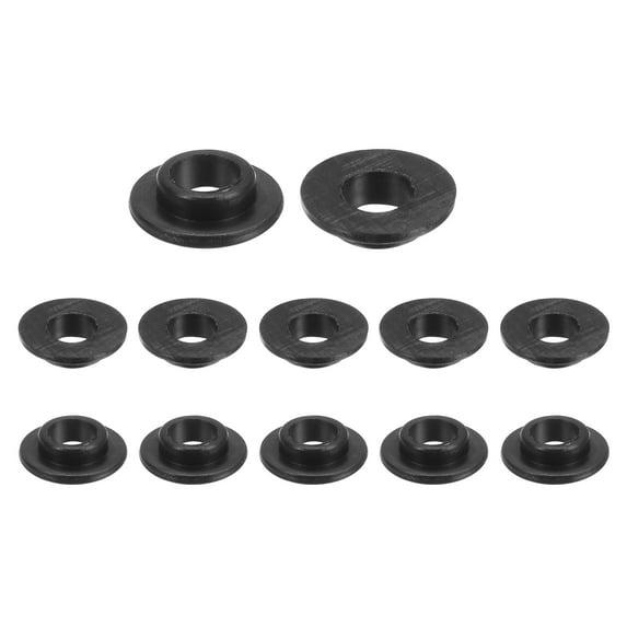 Uxcell 12 pack Flanged Sleeve Bearings Plastic Bushings 4.1mm Bore x 5.8mm OD x 2.5mm Length Nylon Bushings, Black