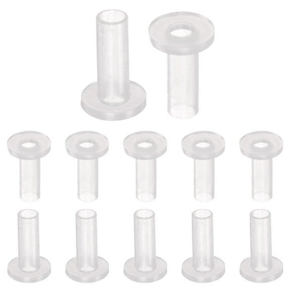 12 Packs Flanged Sleeve Bearings Plastic Bushings 4mm Bore x 5mm OD x 15mm Length Nylon Bushings, Translucent