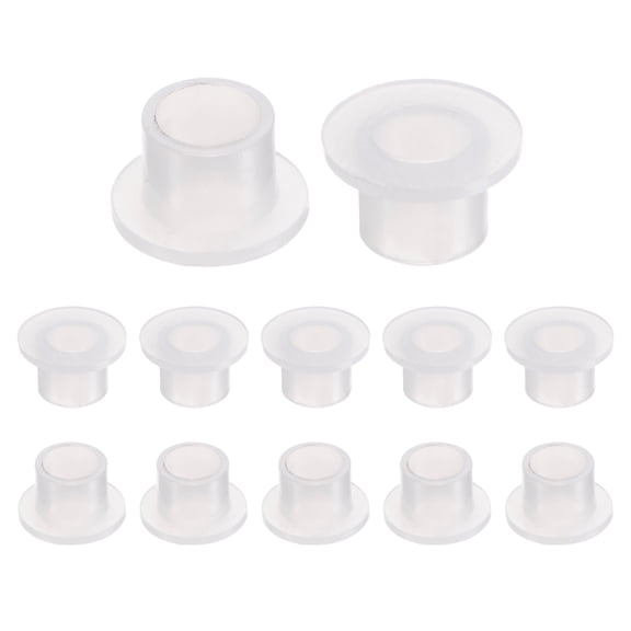 Uxcell 12 pack Flanged Sleeve Bearings Plastic Bushings 6.1mm Bore x 8mm OD x 7mm Length Nylon Bushings, White
