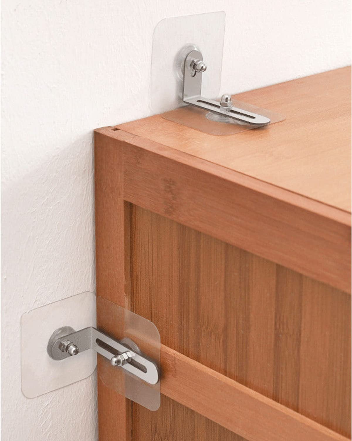 12 Packs Furniture Wall Anchors No Drill Adhesive Anti Tip Furniture