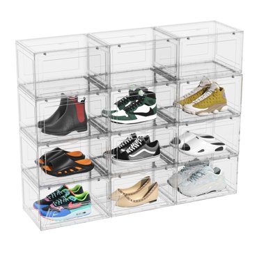 Stackable Clear Plastic Shoe Boxes With Magnetic Door – Keep Your Sneakers Dust-Free & Organized!