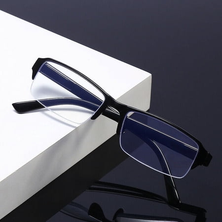 12 Packs Men Women Rectangular Half Frame Blue Light Blocking Reading Glasses Readers for Gaming Computer +4.00