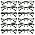 thumbnail image 1 of 12 Packs Mens Unisex Half Frame Square Reading Glasses Black Spring Hinge Readers +4.00, 1 of 5