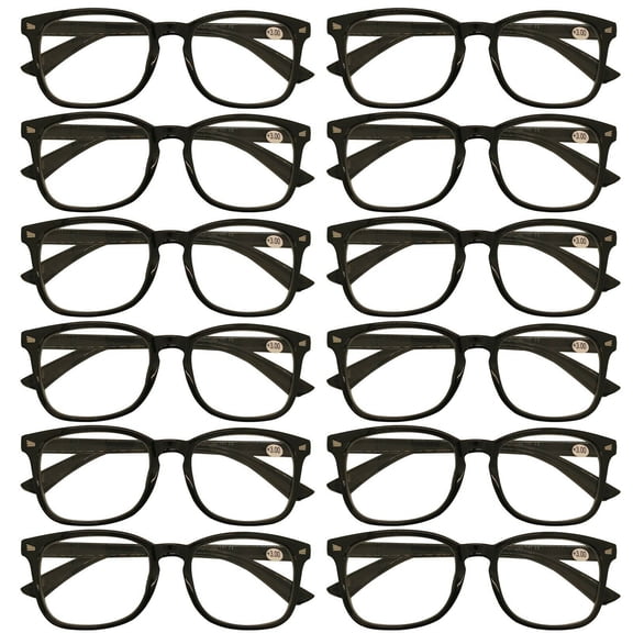 12 Packs Mens Womens Oval Round Frame Reading Glasses Blue Light Blocking Readers +2.25