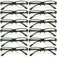 thumbnail image 1 of 12 Packs Mens Womens Rectangle Half Frame Blue Light Blocking Reading Glasses Spring Hinge Readers +4.00, 1 of 6