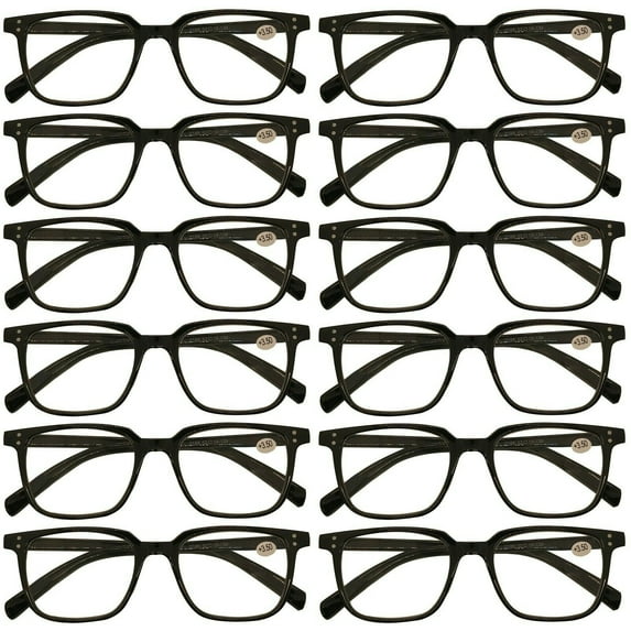 12 Packs Mens Womens Unisex Oval Frame Reading Glasses Blue Light Blocking Readers +1.00