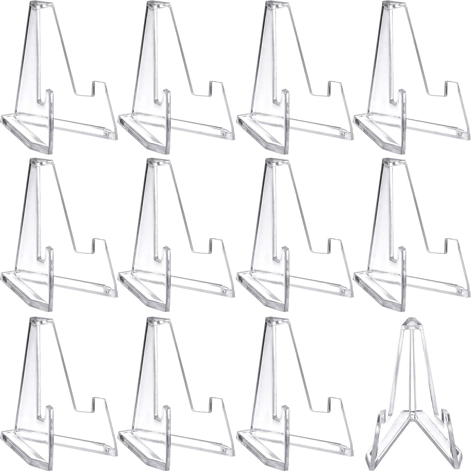 12 Packs Mini Clear Acrylic Easel Stands Coin Display Easel