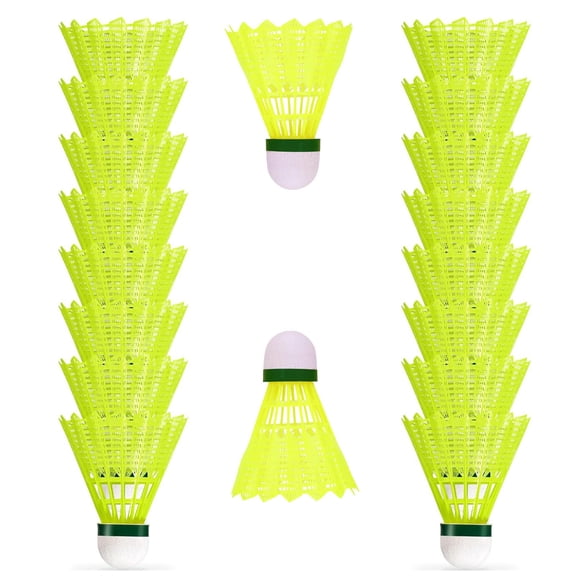 12 Packs Nylon Badminton Shuttlecocks,Bexikou Plastic Feather Shuttlecocks,Badminton with Stability & Durability,Indoor Outdoor Sports Hight Speed Training