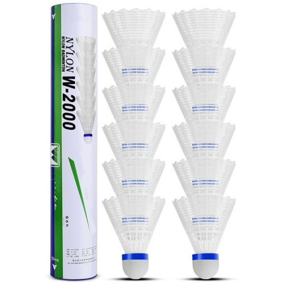 12 Packs Nylon Badminton Shuttlecocks Birdies Nylon,Feather Shuttlecocks Badminton Birdies Great Stability ＆ Durability for Indoor Outdoor Sports Hight Speed Training Badminton Balls, White