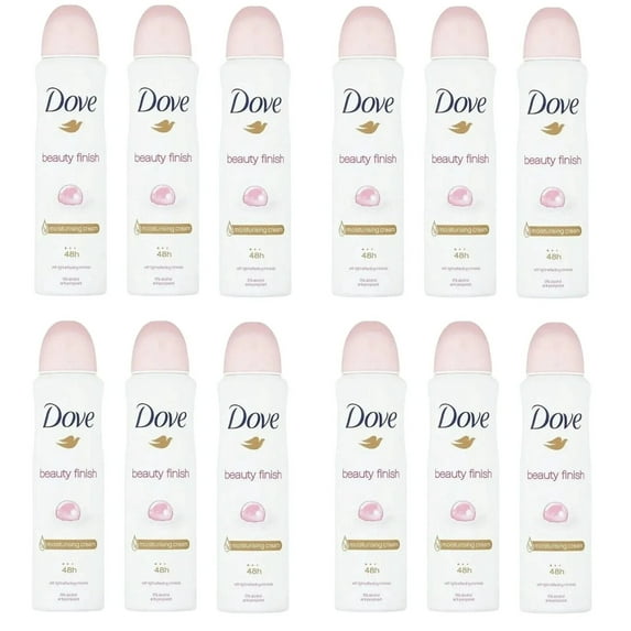 12 Packs Of Dove Beauty Finish Anti Perspirant Deodorant Spray 150 Ml