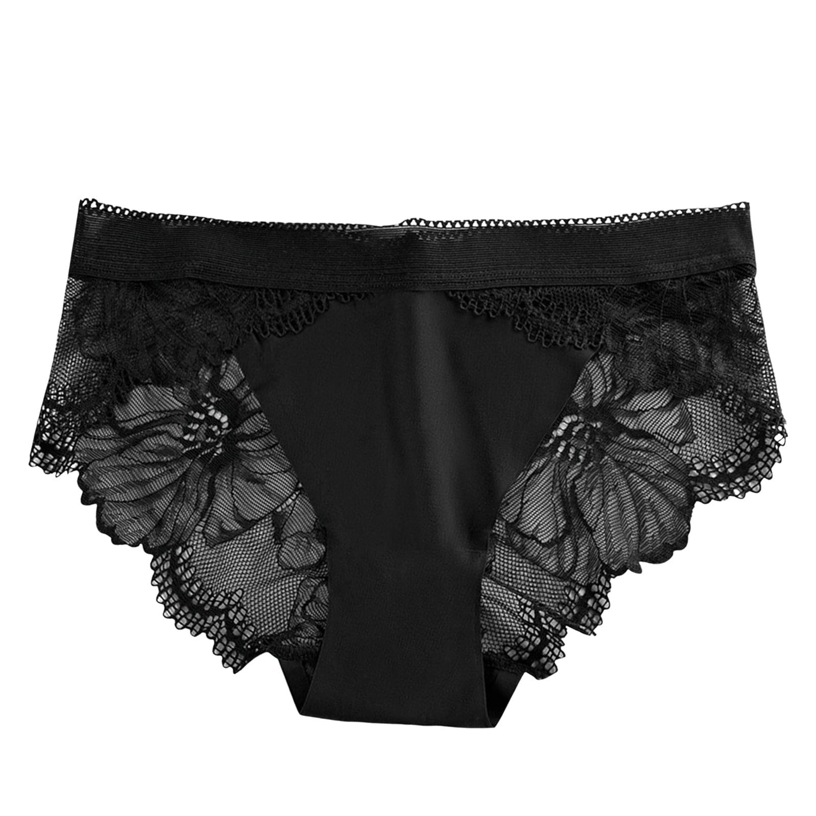 12 Packs Panties for Women Fashion Mid Waist Color Striped Briefs Lace