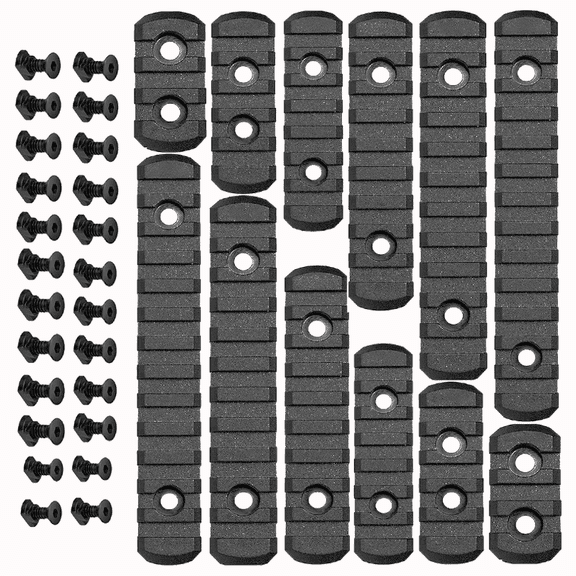 12 Packs Plastic Single Picatinny Rail Black Tactical Gun Accessory Mount Rail
