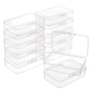 12 Packs Rectangle PP Plastic Container Box 3x2x0.8inch Bead Storage Organizer Box Dustproof Case with Hinged Lid DIY