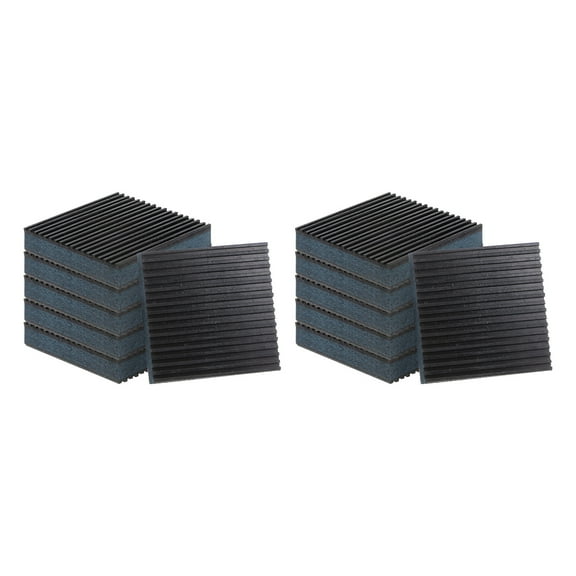 12 Packs Ribbed Anti-Vibration Isolation Rubber Pads 4" Length x 7/8" Thick, Square Anti Vibration Pads with EVA Layer