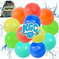 thumbnail image 1 of KGC 12 Packs Safer Auto-fill Water Ballons Reusable, Quick Fill Silicone Splash Balls for Kids Pool Beach Garden Fun Summer Play, Mesh Bag Included, 1 of 9
