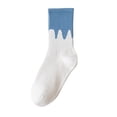 thumbnail image 1 of 12 Packs Socks for Women Blue Plaid Shallow Mouth Cute Milk Pattern Short Socks, 1 of 3