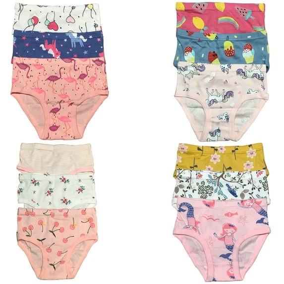 12 Packs Toddler Little Girls Kids Underwear Cotton Briefs Size 2T 3T 4T 5T 6T 7T