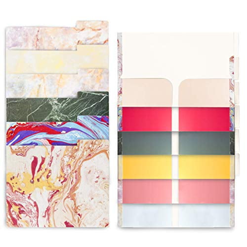 Anzon Mories 12 Packs 9.5 x 12In Two-Pocket Folders, 1/3-Cut Tab, Marble & Acrylic Paint File Organizers for US Letter and A4 Size Paper, School & Office