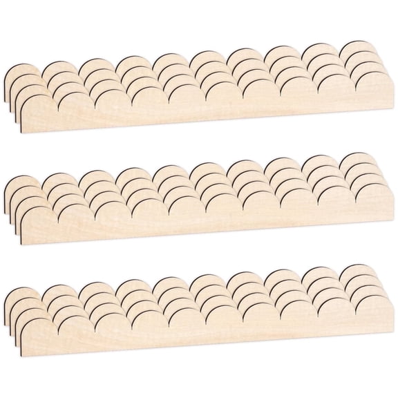 12 Packs Unfinished Scalloped Wood Trim Scalloped Decorative Wooden Trim Molding Trim Scalloped Wood Edge Wall Moulding Trim for DIY Wall Furniture DIY,15.75 x 1.57 inch,Topboutique