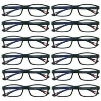 12 Packs Unisex Fashion Rectangular Reading Glasses Blue Light Blocking Readers for Men Women  1.00