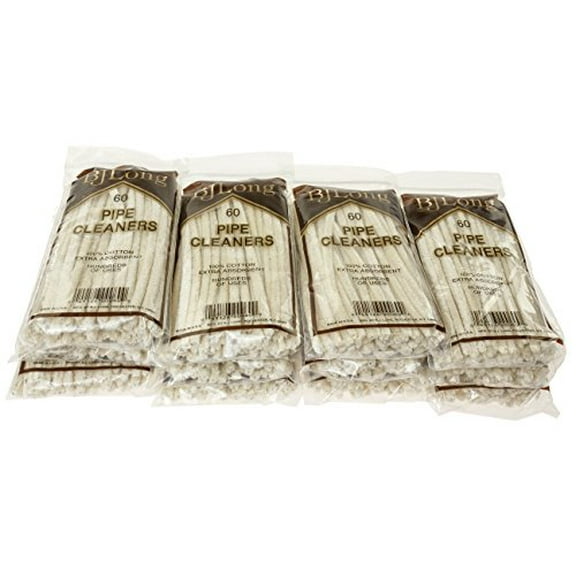 12 Packs of 60 BJ Long 6.5" Long Extra Absorbent Jumbo Pipe Cleaners - 1246-12